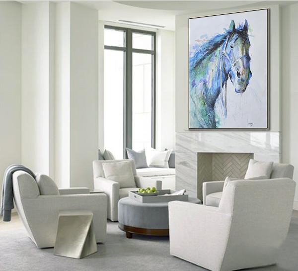 Vertical Abstract Horse Painting #LX59B - Click Image to Close